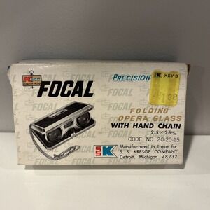 Vintage Focal Folding Opera Glass 2.5 x 25 mm Brown With Box